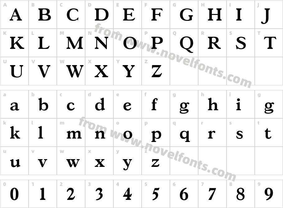 Gascogne Serial BoldCharacter Map