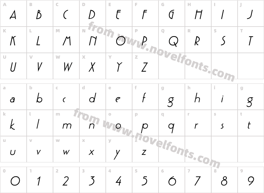 GatsbyFLF Bold ItalicCharacter Map