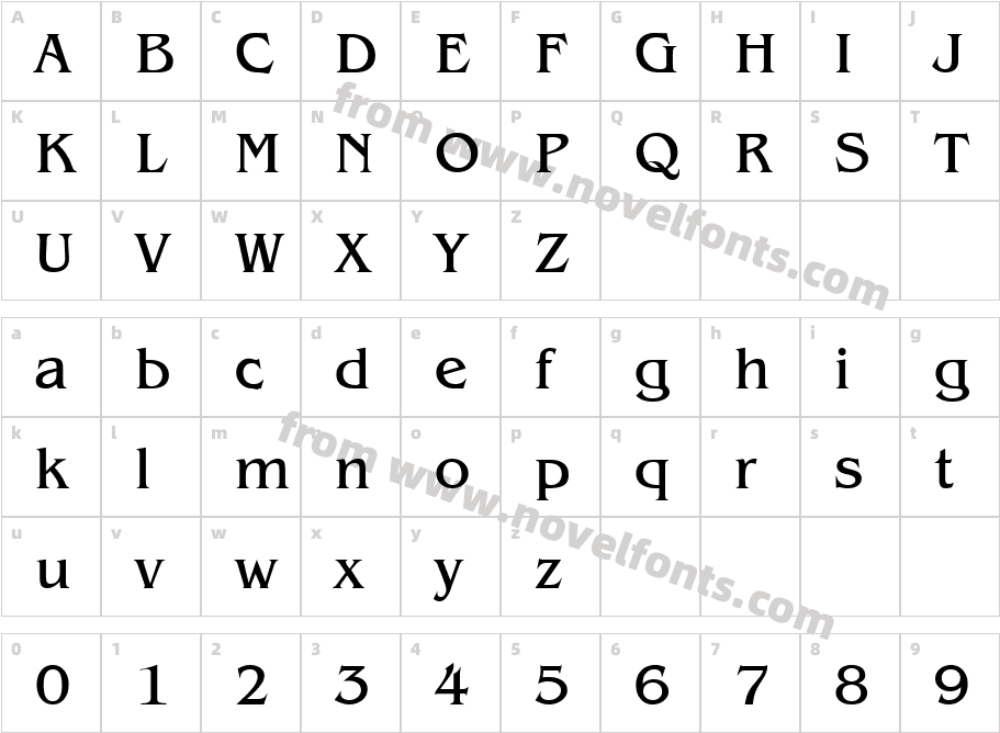 Gazette RegularSWFTECharacter Map