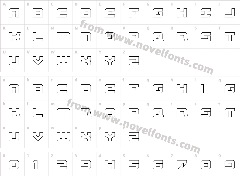 Gearhead OutlineCharacter Map