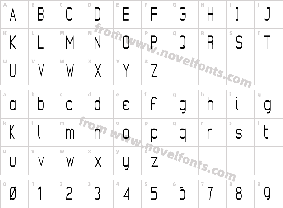 Gearus Condensed BoldCharacter Map