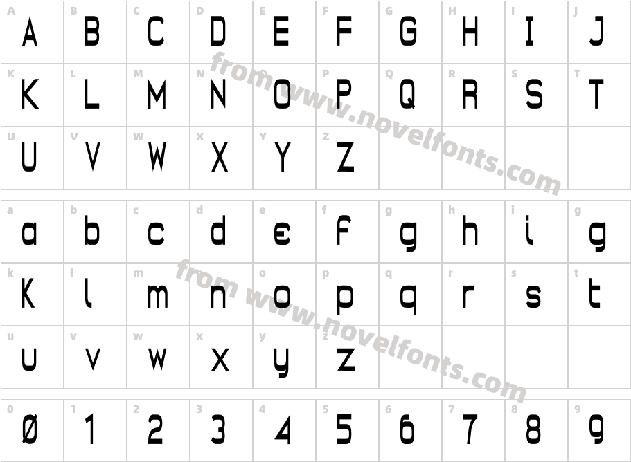 Gearus Condensed HeavyCharacter Map