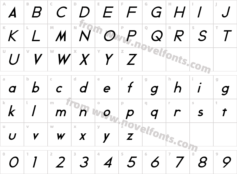 Geddes Bold ItalicCharacter Map