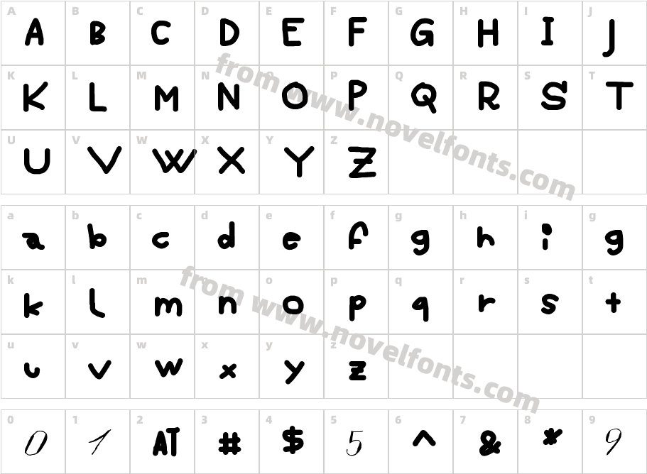 Big Fat Pencil Regular FontyCharacter Map