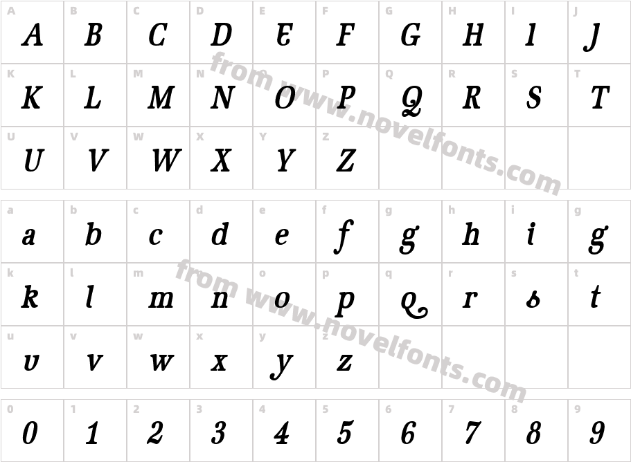 Geist Bold ItalicCharacter Map