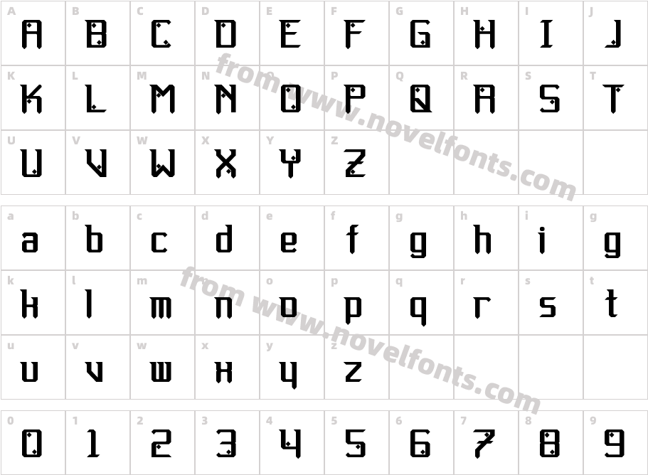 Gemcut BoldCharacter Map