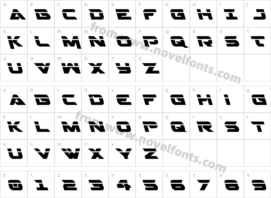 Gemina 2 Laser LeftalicCharacter Map