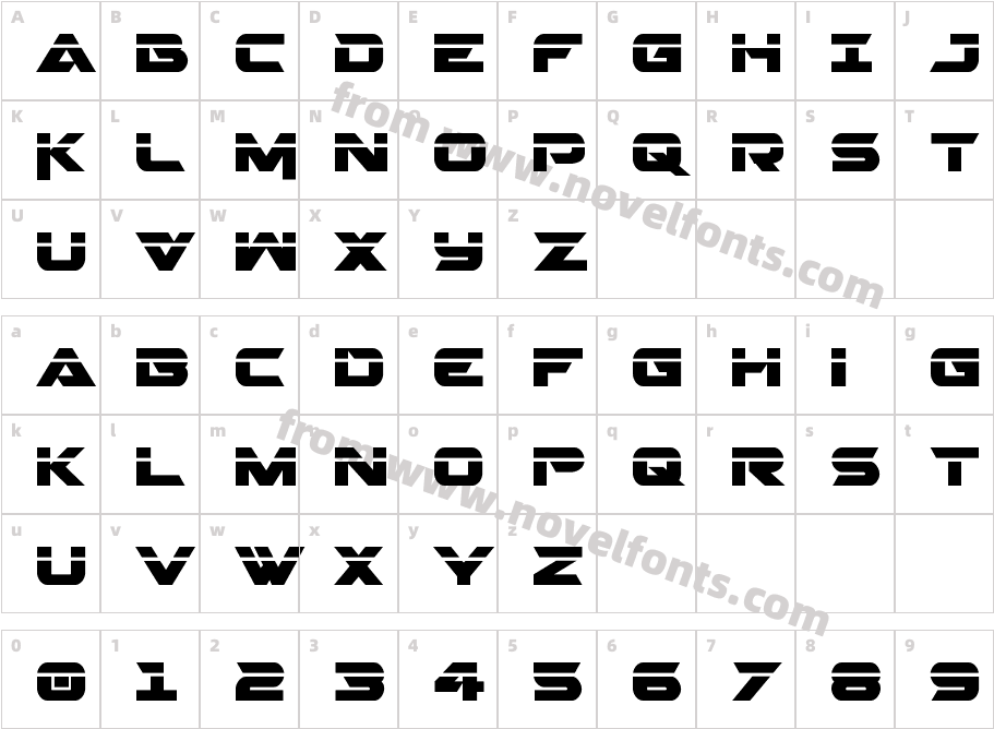 Gemina 2 Laser RegularCharacter Map