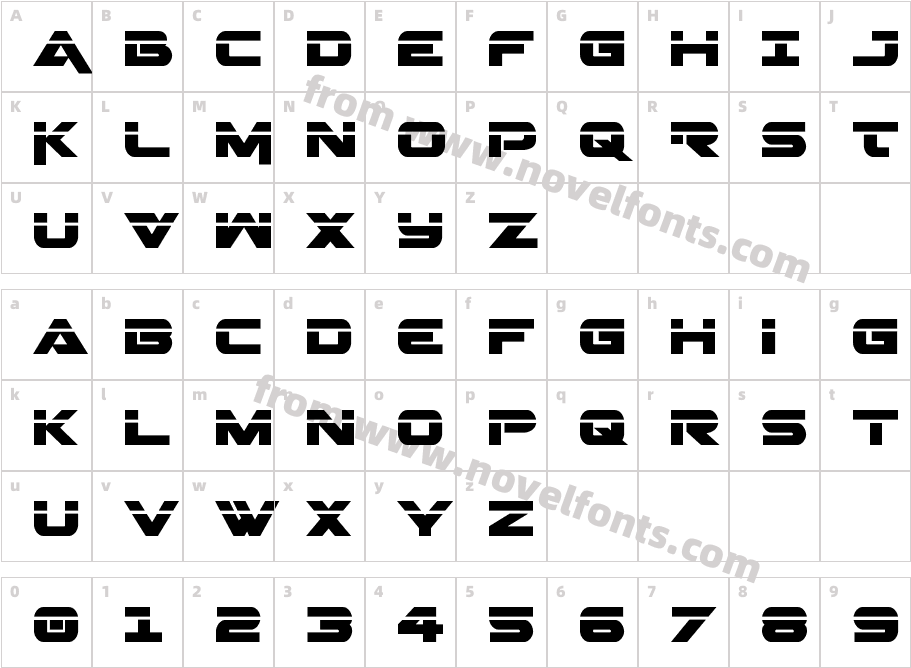 Gemina Laser RegularCharacter Map