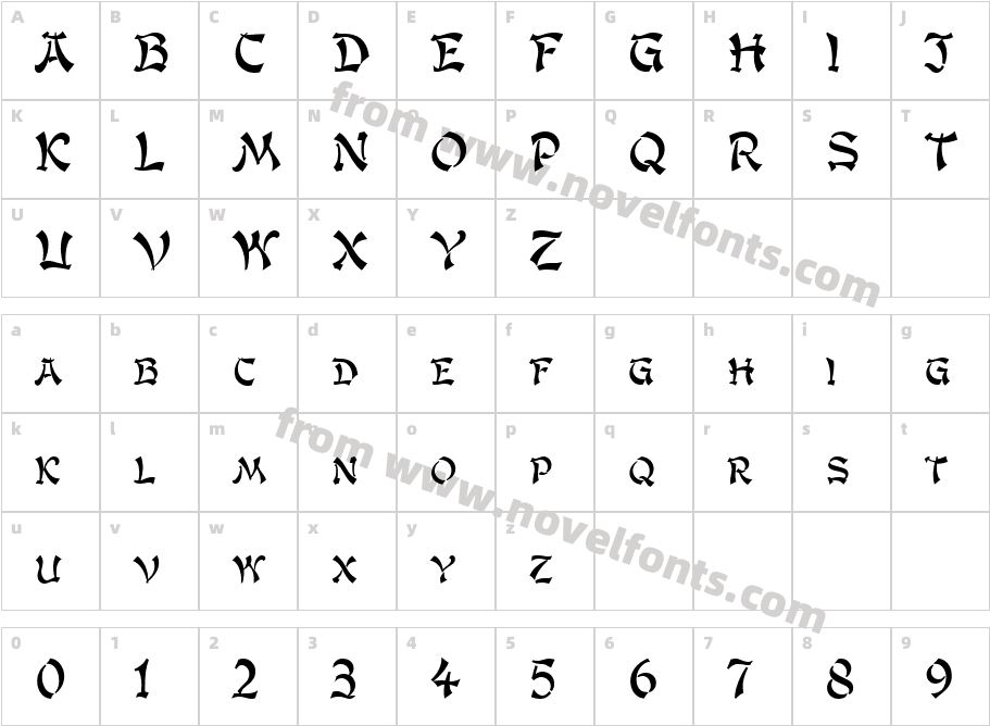 Gengis Kahn RegularSWFTECharacter Map