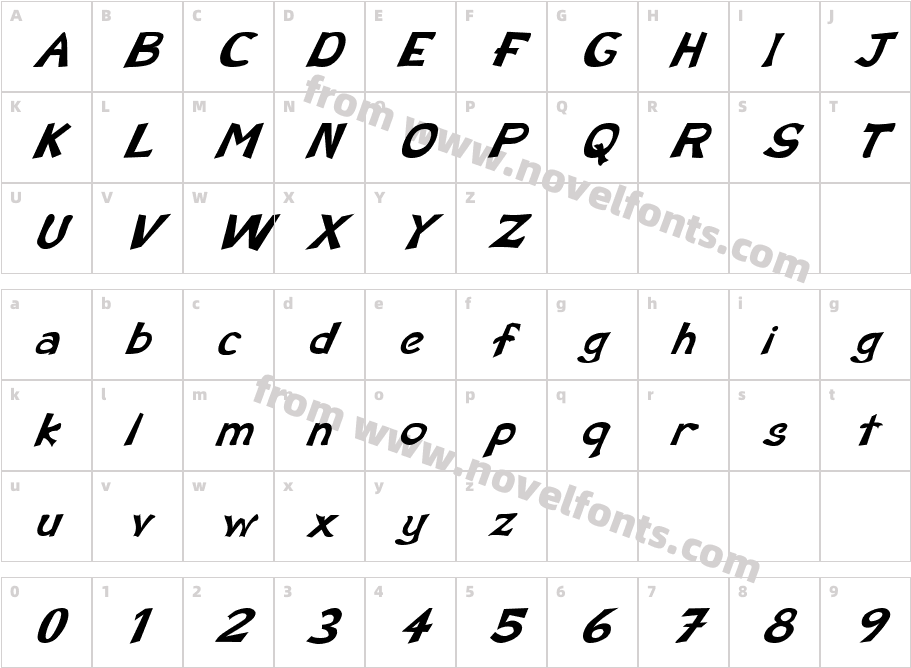 Genius ItalicCharacter Map