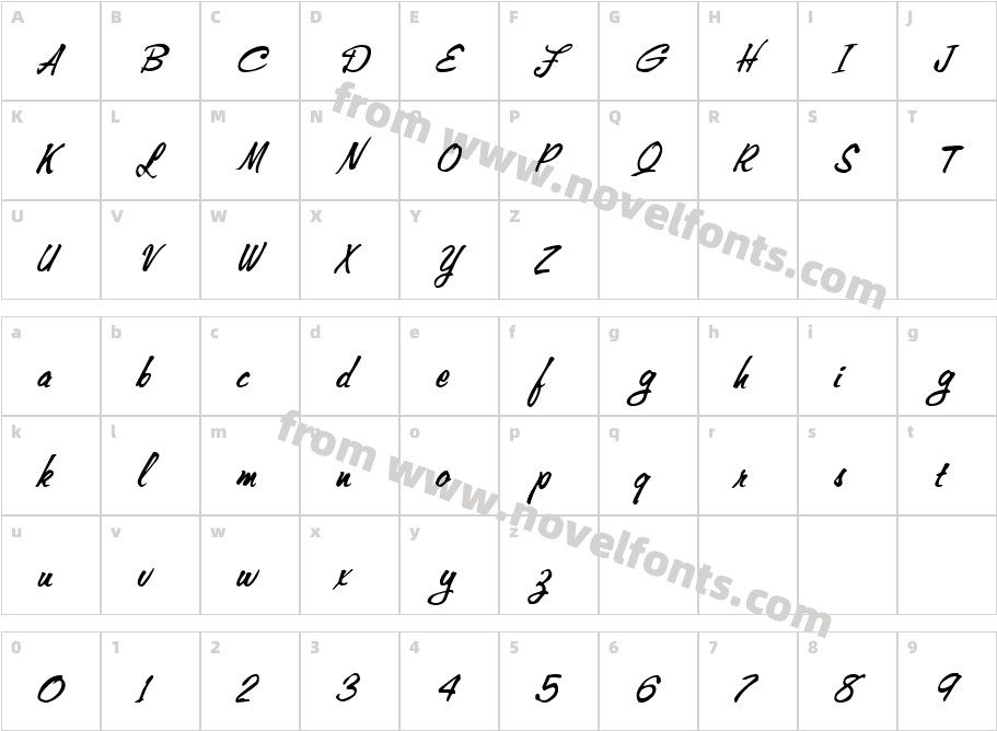 Genoveva ItalicCharacter Map