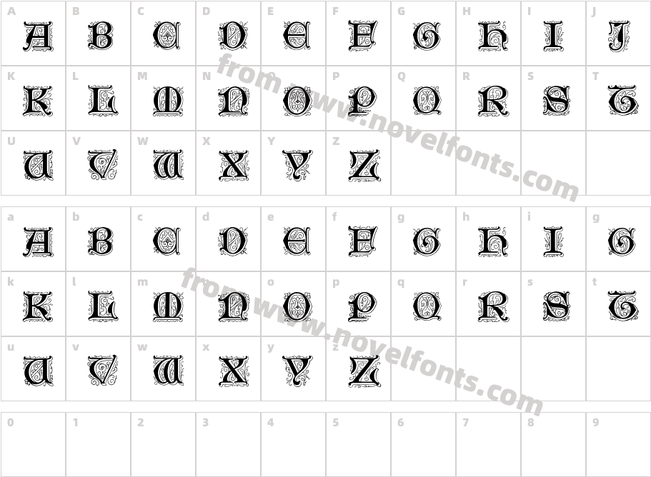 Genzsch Initials NormalCharacter Map