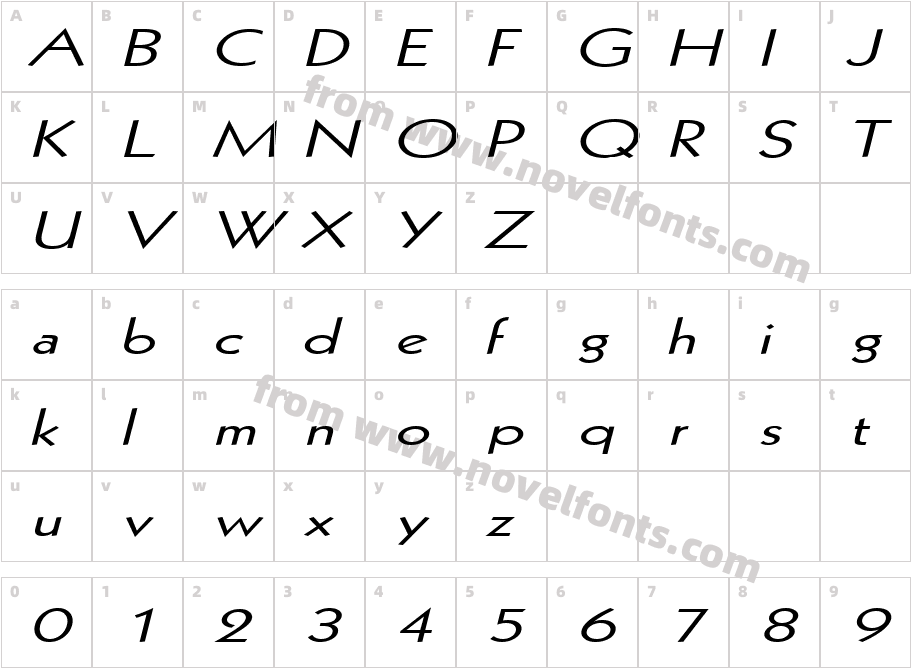 Geo 112 Extended ItalicCharacter Map