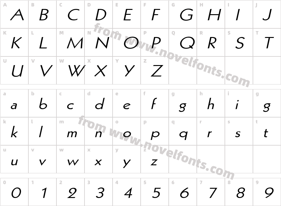 Geo 112 Wide ItalicCharacter Map