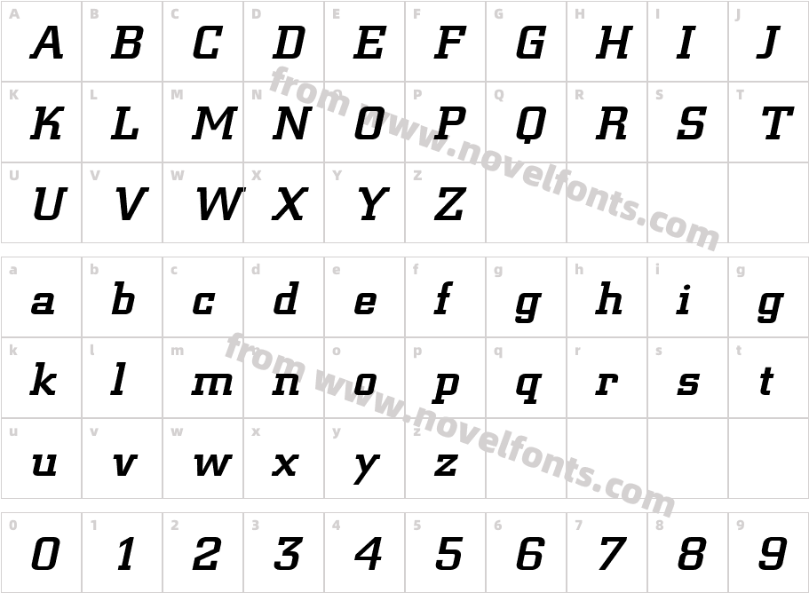 Geo 957 Wide ItalicCharacter Map