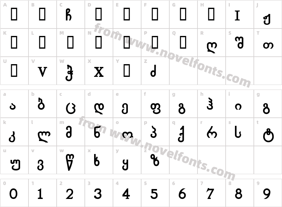 Geo Chveu Nusx BoldCharacter Map