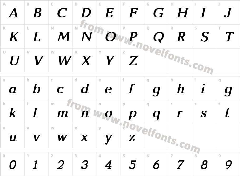 Geo ChveulN Bold ItalicCharacter Map