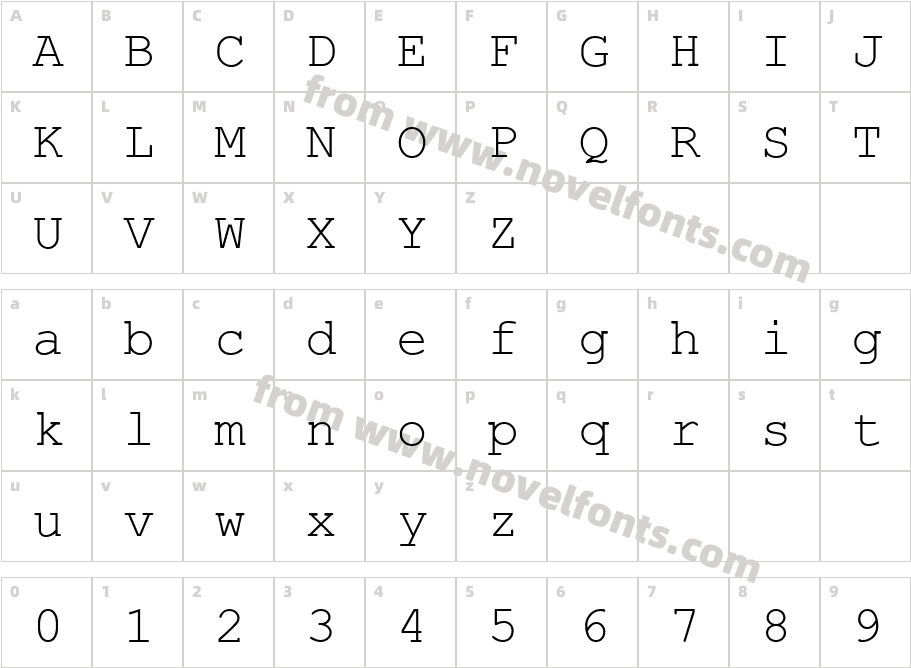 Geo CourierCharacter Map