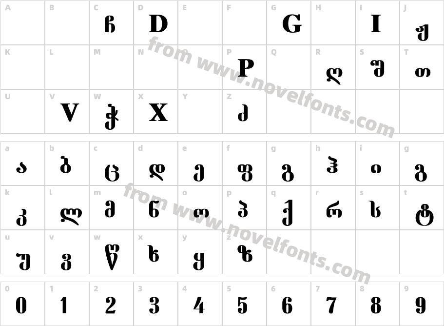 Geo Dumba BoldCharacter Map