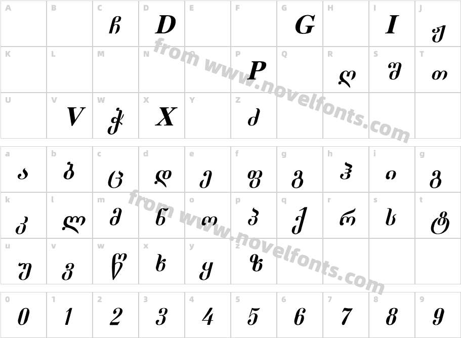 Geo Dumba ItalicCharacter Map