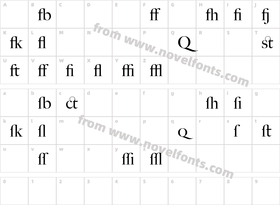 BigCaslon-AltCharacter Map