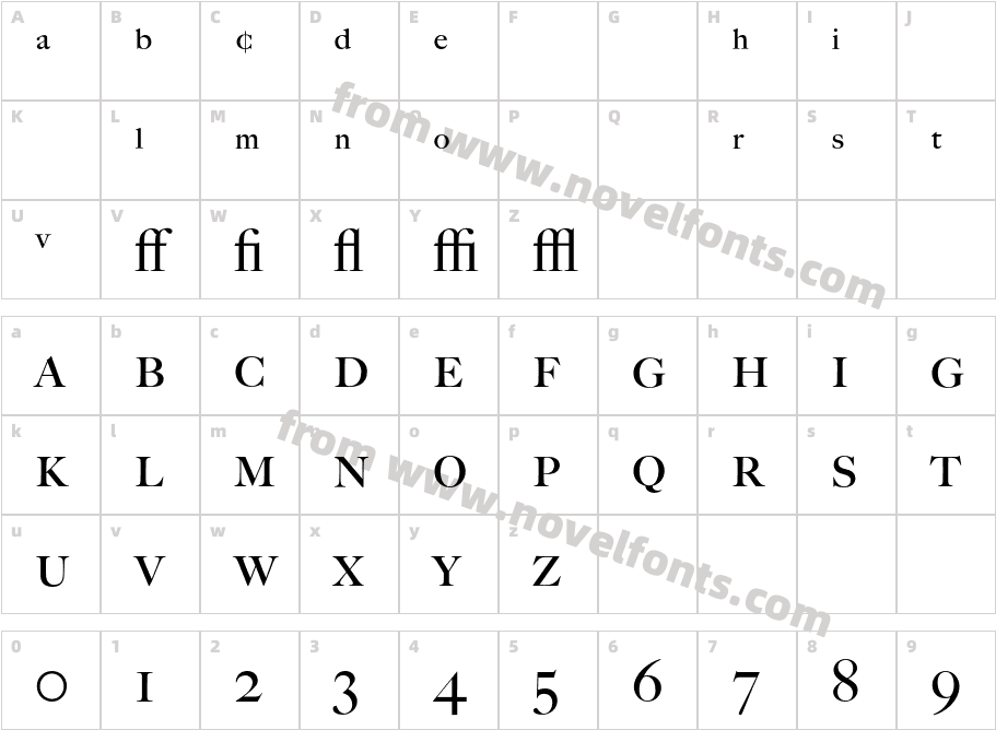 BigCaslon-ExpCharacter Map