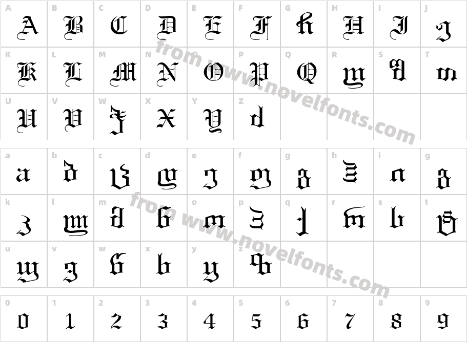 Geo GothicCharacter Map