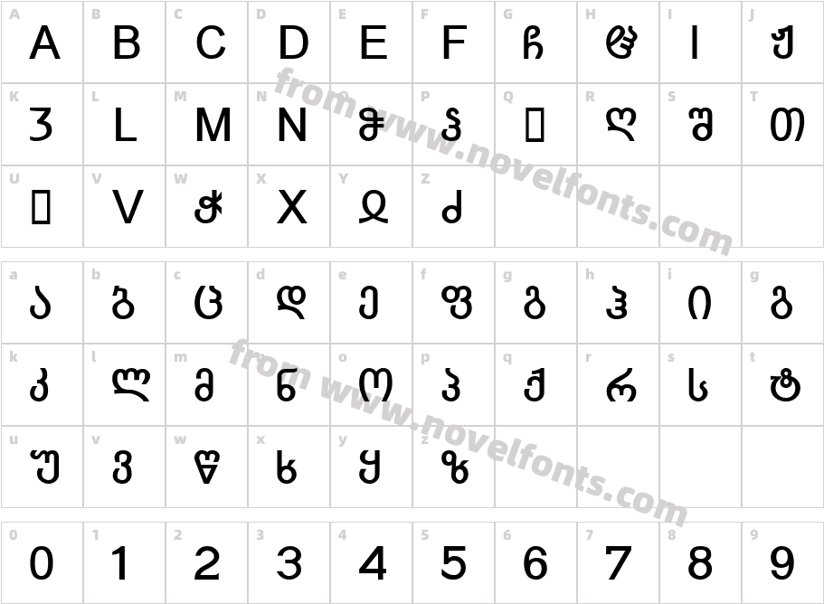 Geo Ilia Mtavr BoldCharacter Map