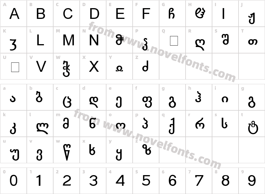 Geo Ilia Nusx BoldCharacter Map