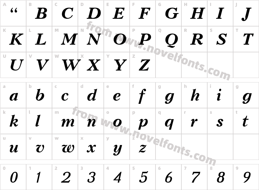 Geo Literaturuly N Bold ItalicCharacter Map