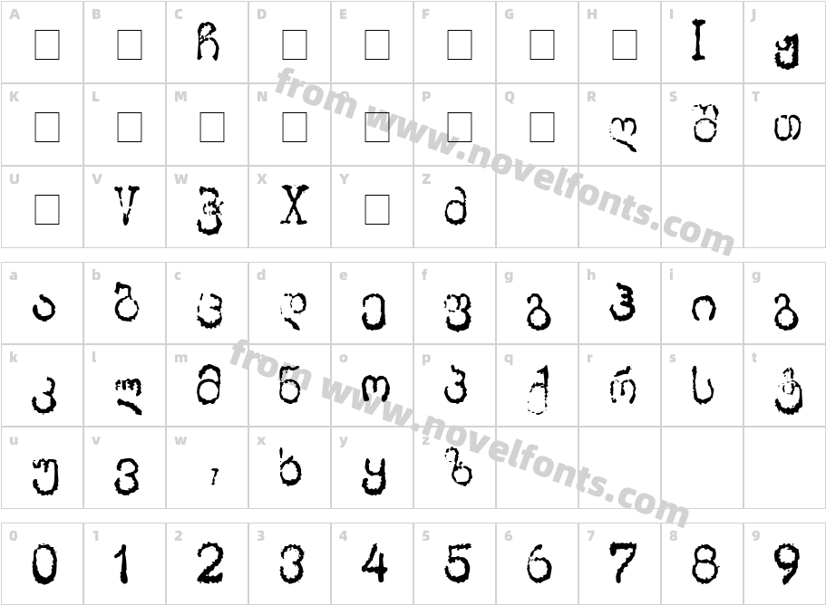 Geo Sabechdi NusxCharacter Map