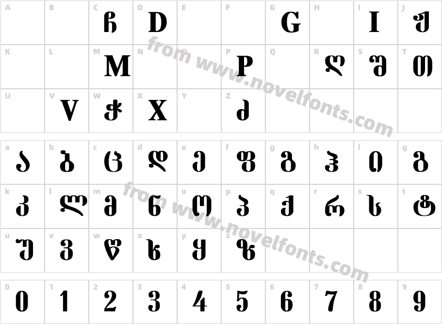 GeoE Dumba BoldCharacter Map