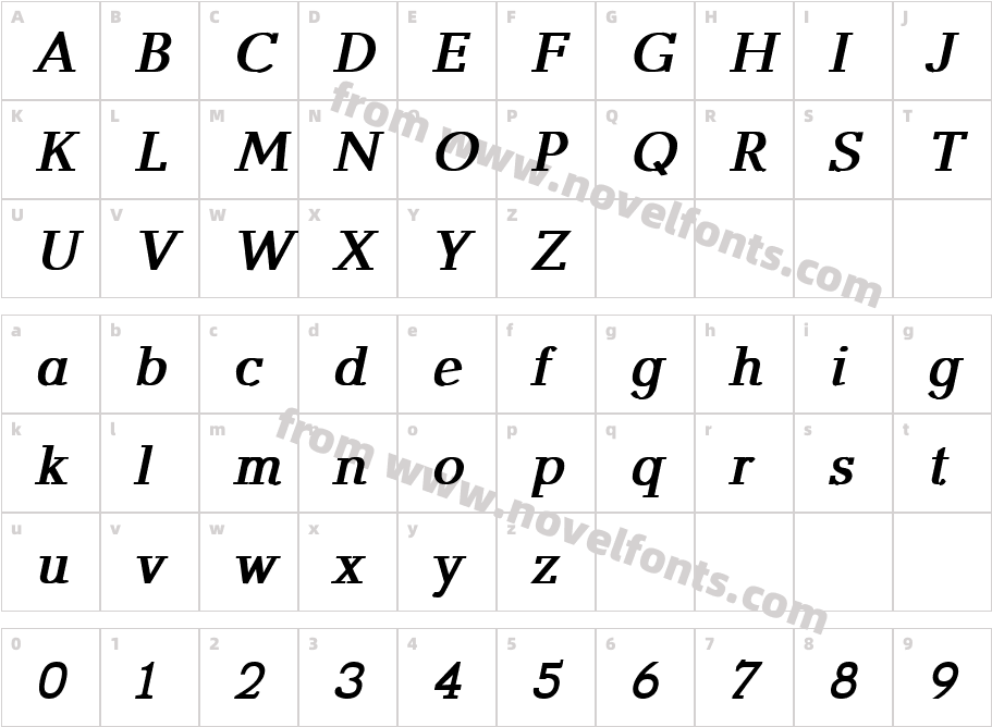 Geo_ Chveul_N Bold ItalicCharacter Map