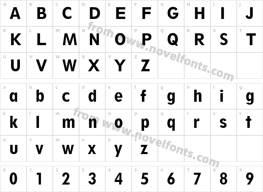 Geometric 212 Heavy Condensed BTCharacter Map