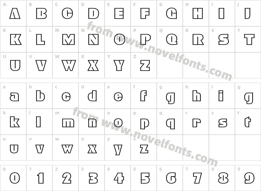 Geometric885BT RegularDCharacter Map