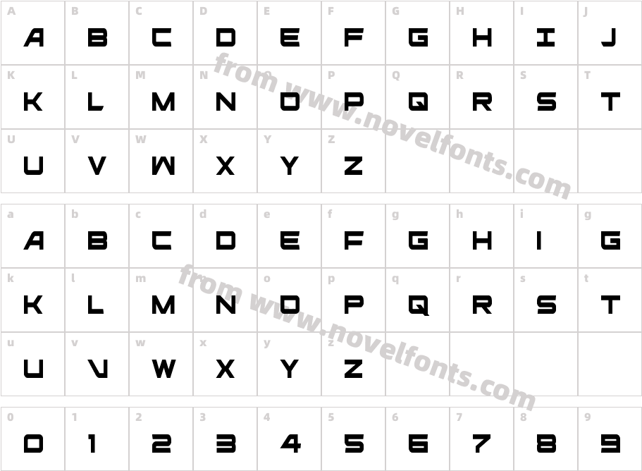 Ghost Clan CondensedCharacter Map