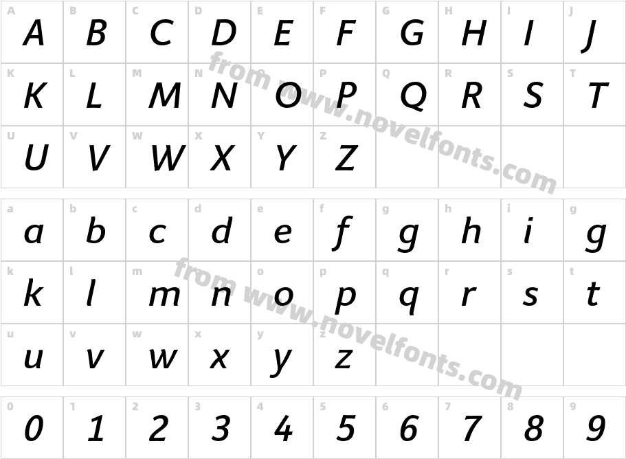 Giacomo Medium ItalicCharacter Map