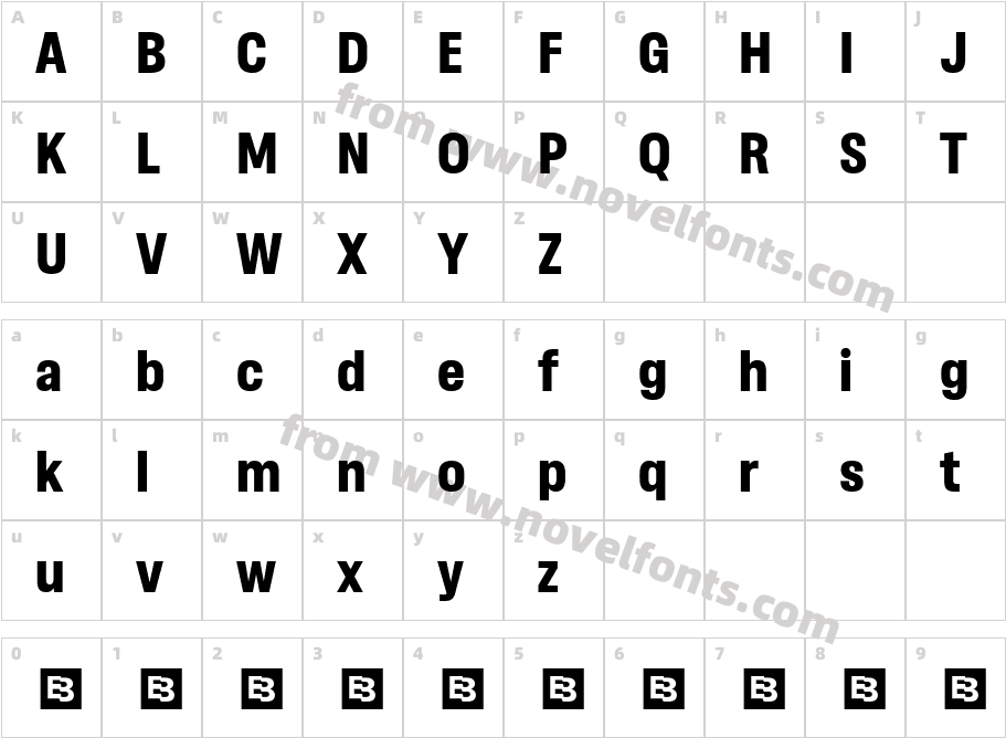 Gibstone Trial Extra BoldCharacter Map