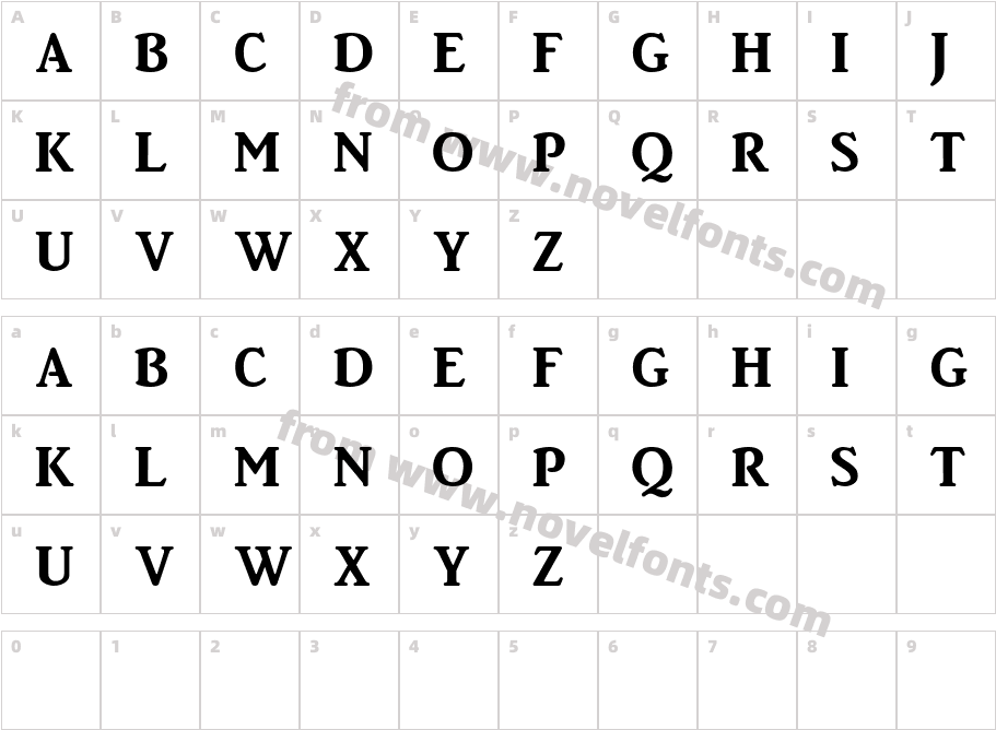 Bigtowne BoldCharacter Map