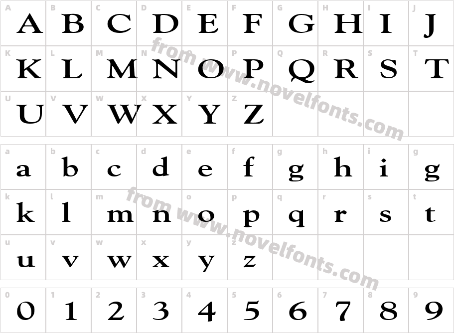 Gilde Broad BoldCharacter Map