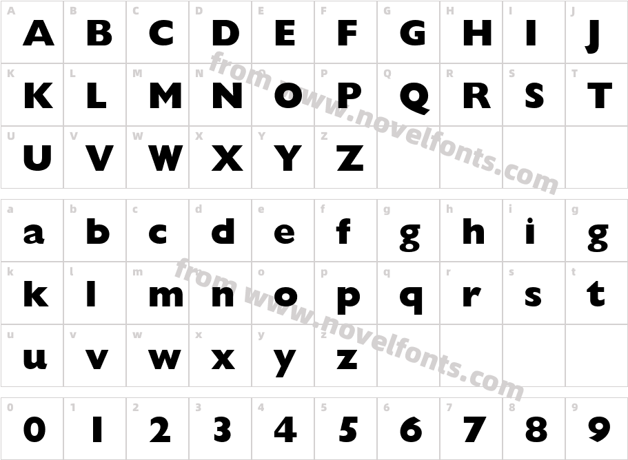 Gill Black SSi Extra BoldCharacter Map