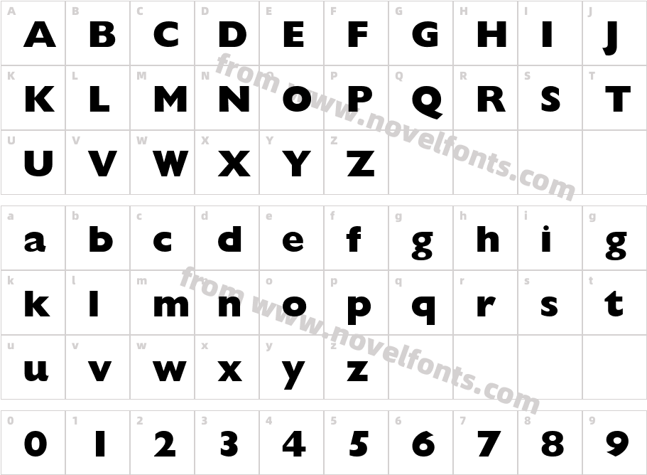 Gill Sans Extra BoldCharacter Map