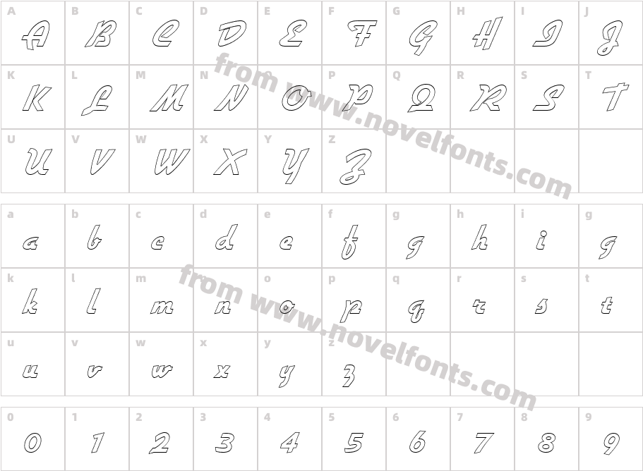 Gillies GotD Extr Bold Ou1Character Map