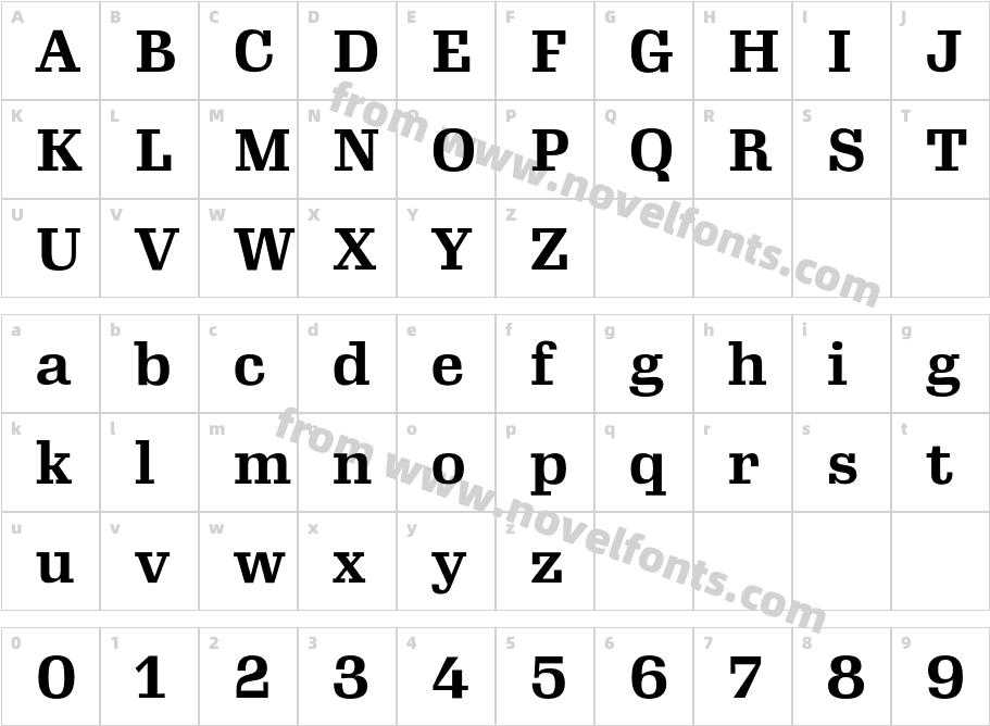 Gimlet Micro Narrow BoldCharacter Map