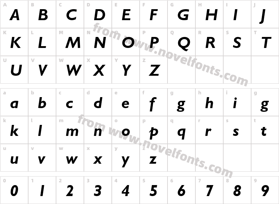 Gitana Bold ItalicCharacter Map