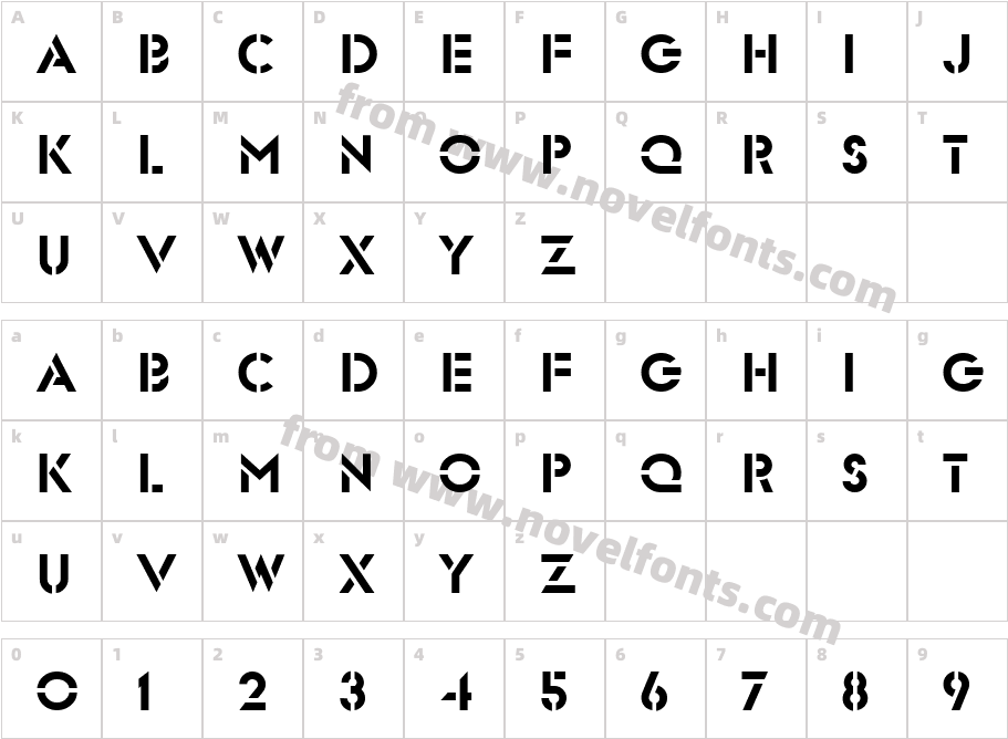 GlastenCharacter Map