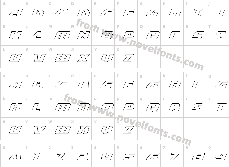 Global Dynamics Outline ItalicCharacter Map