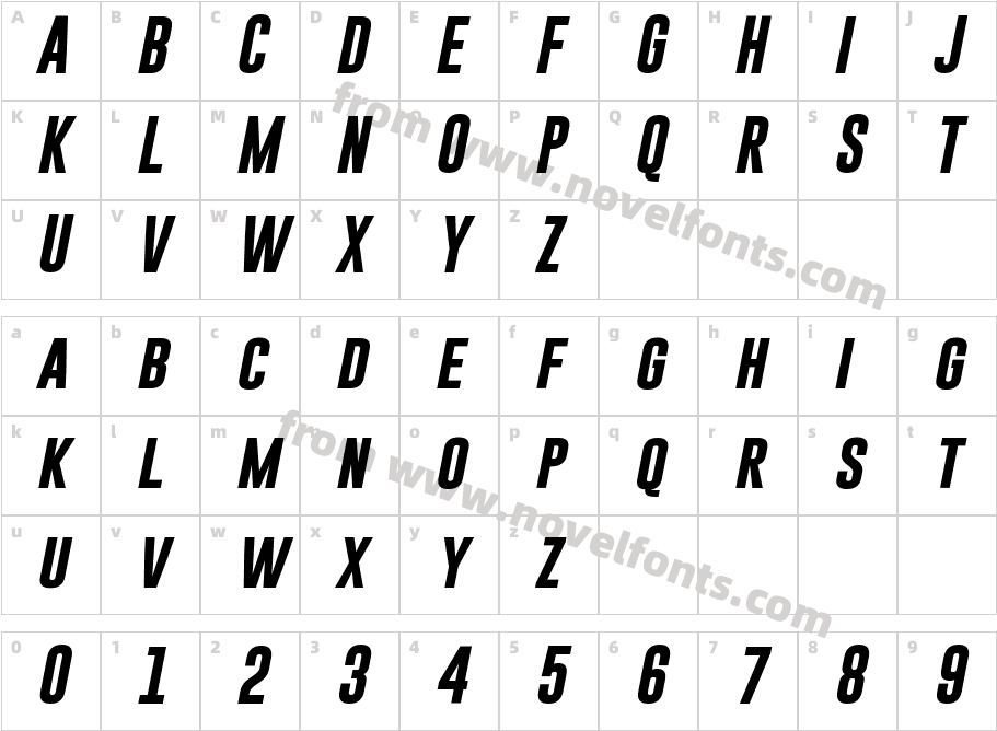 Gobold Bold Italic ItalicCharacter Map