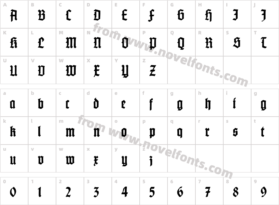 Gotenburg B UNZ_1_L BoldCharacter Map